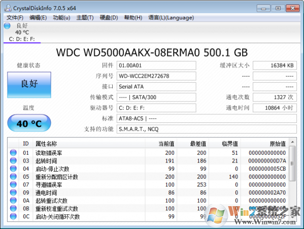 硬盤(pán)信息檢測(cè)工具(CrystalDiskInfo)