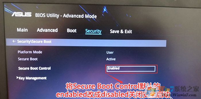 把Secure Boot control選enabled改為disabled關(guān)閉安全啟動(dòng) 把Secure Boot control選enabled改為disabled關(guān)閉安全啟動(dòng)