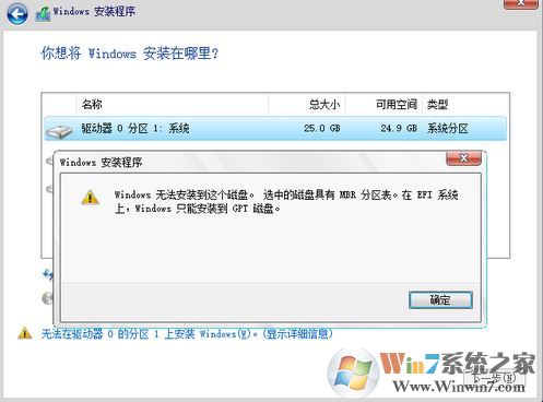 windows無法安裝到這個磁盤 選中的磁盤具有MBR分區(qū)表 該怎么辦？（已解決