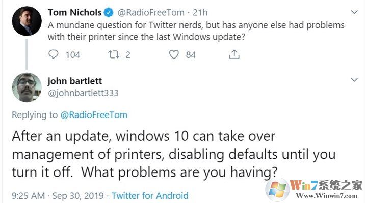 Win10 1903 KB4517211累積更新新BUG：打印機(jī)連接出現(xiàn)問題