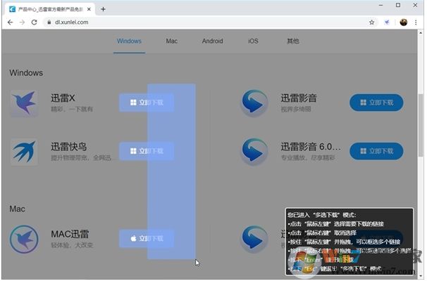 迅雷X多選下載功能怎么用？