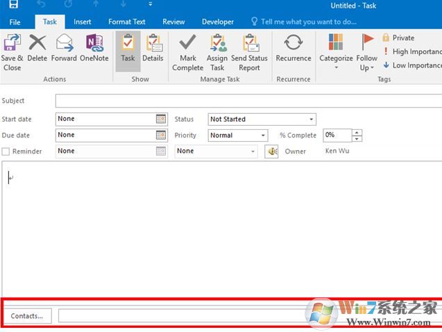 教你Outlook 2016 任務(wù)視圖中的聯(lián)系人類(lèi)別設(shè)置方法