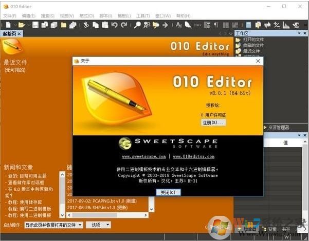 010 Editor漢化破解版(16進制編輯器) v10.0.1中文綠色版