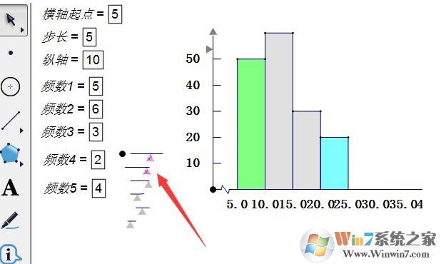 利用幾何畫板制作頻率分布直方圖的操作方法