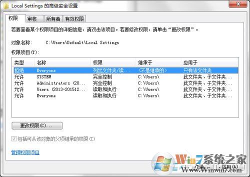 Win7打開(kāi)Local Settings文件夾提示“位置不可用，拒絕訪問(wèn)”的解決方法