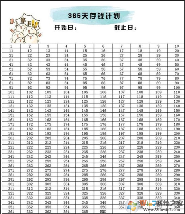 365天存錢計(jì)劃表格下載|52周存錢計(jì)劃表格模板