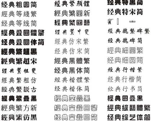 中華字庫大全 中華字庫字體