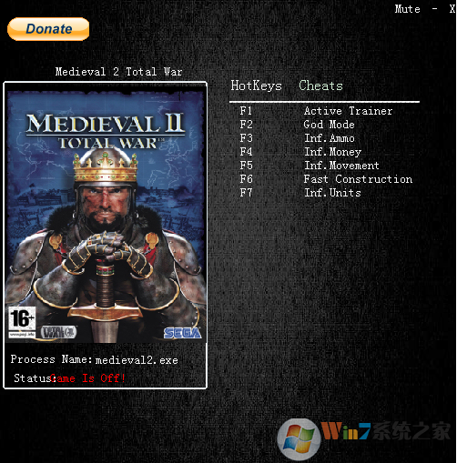 中世紀(jì)2全面戰(zhàn)爭修改器 V1.0 綠色版