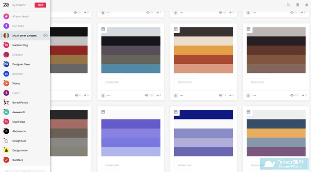 Muzli 設計師插件使用方法 Muzli 設計師插件使用方法
