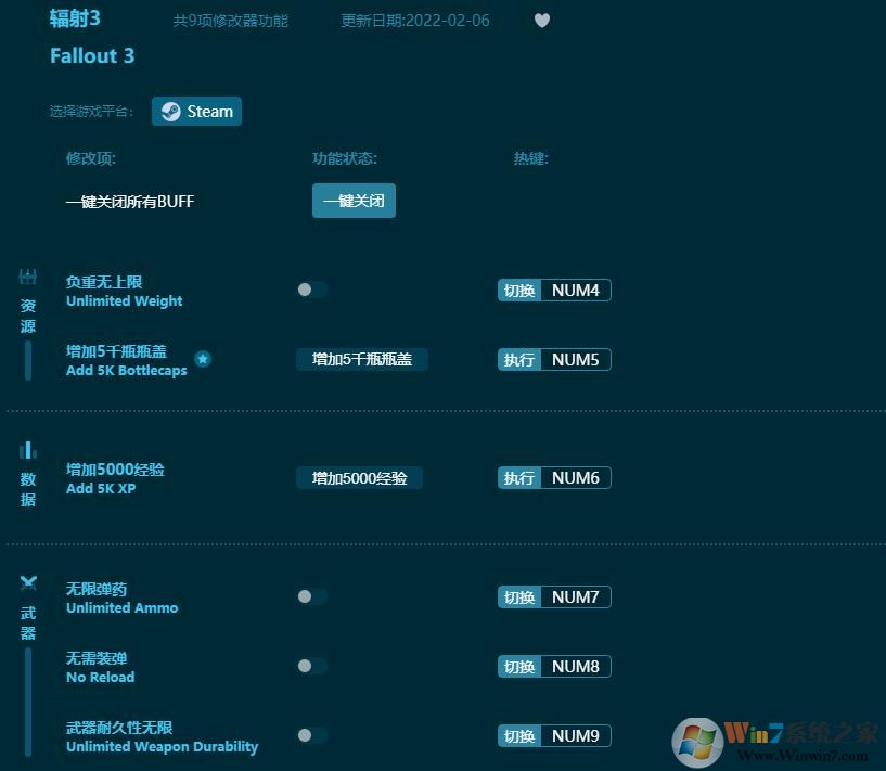 輻射3九項(xiàng)修改器