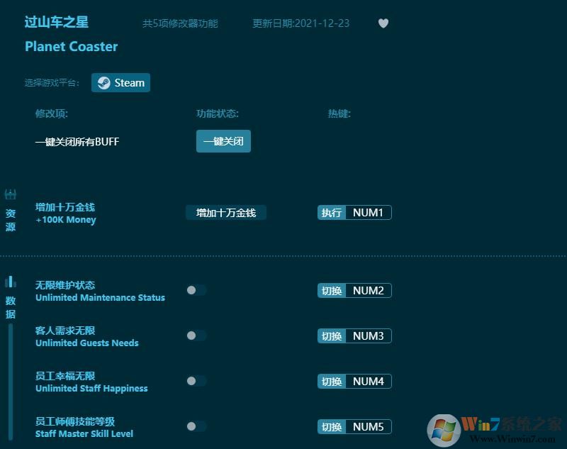 過(guò)山車之星五項(xiàng)修改器 v1.8.42