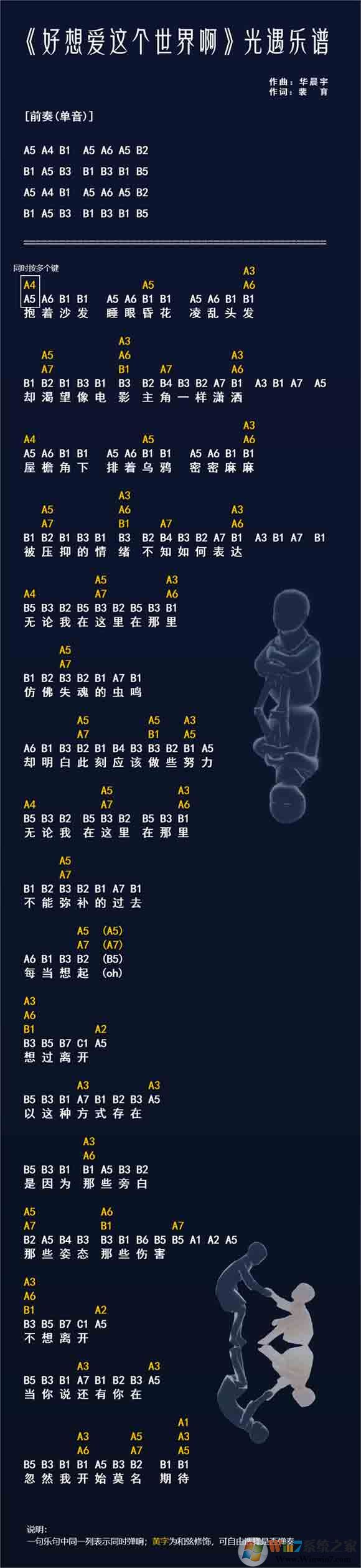 光遇簡譜《好想愛這個世界》怎么彈？光遇簡譜大全