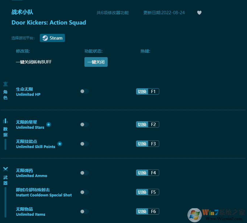 戰(zhàn)術(shù)小隊六項修改器