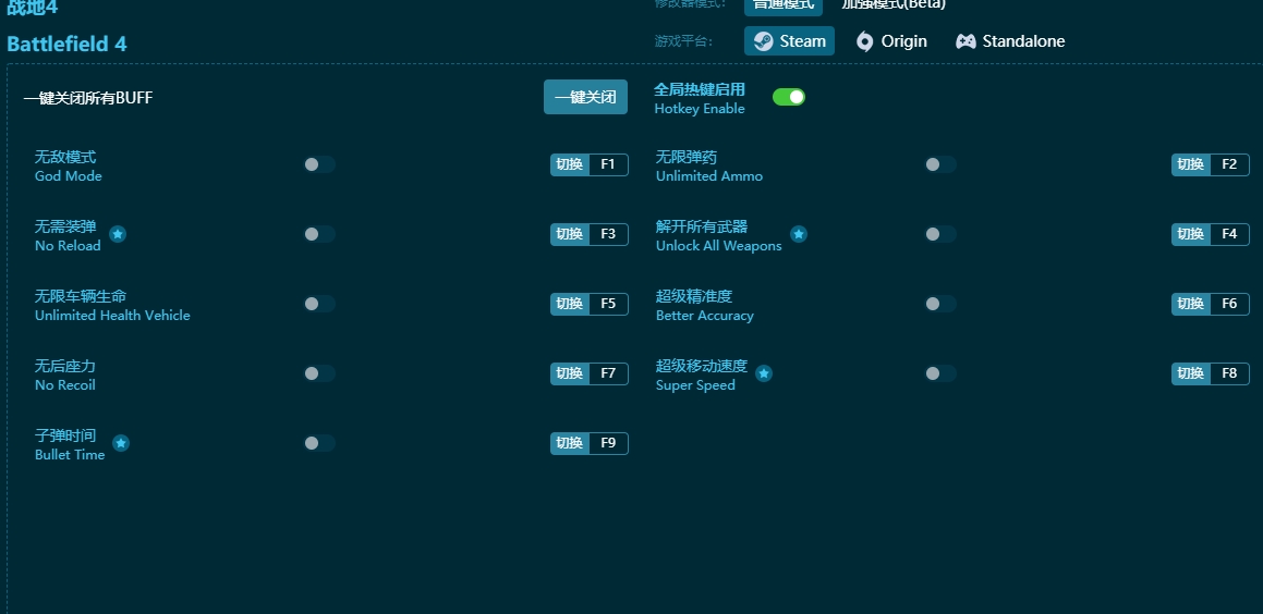 戰(zhàn)地4十二項(xiàng)修改器