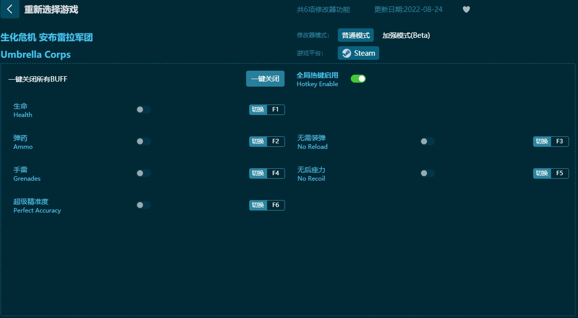 生化危機 安布雷拉軍團六項修改器
