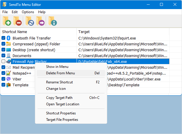 sendto menu editor(發(fā)送菜單編輯器)