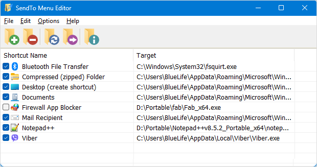 sendto menu editor(發(fā)送菜單編輯器)