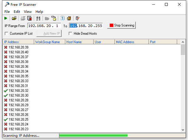 局域網(wǎng)ip掃描軟件(Free IP Scanner)